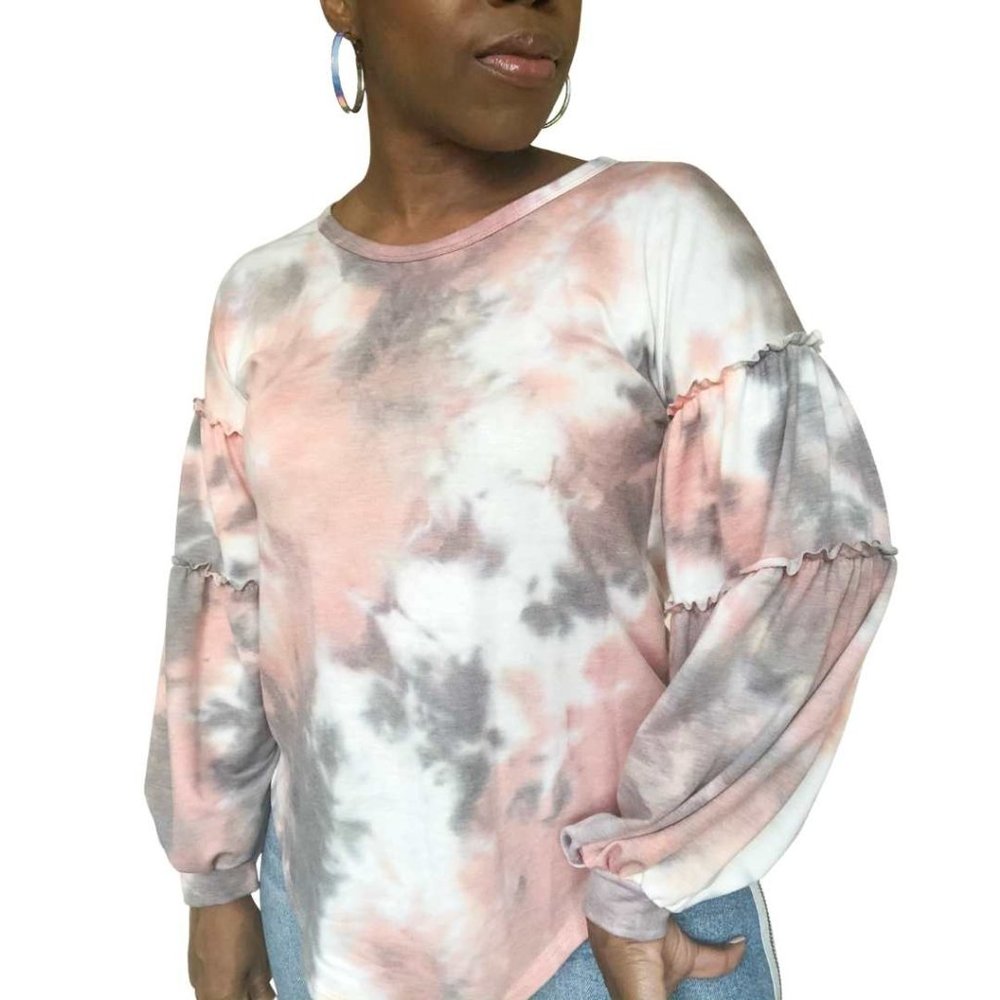 (NWT) Tie Dye Balloon Sleeve Sweater